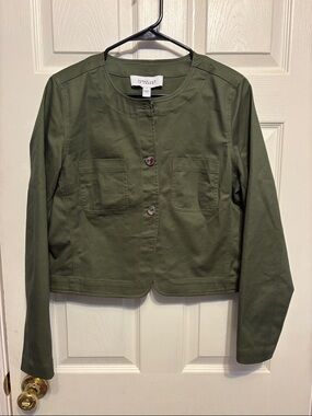 Women's Olive Green Cropped Jacket